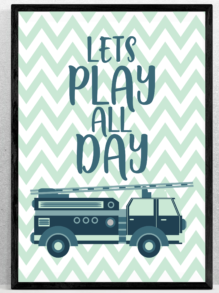 Nursery Wall Art, Fire Truck