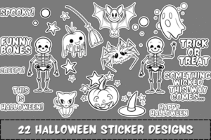 stickers black and white