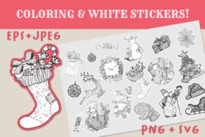 stickers black and white