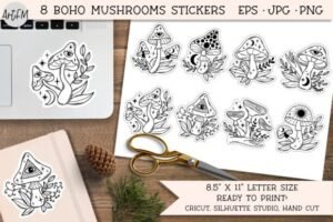 stickers black and white