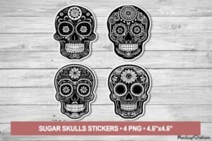 stickers black and white