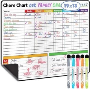 family chore chart colorful template