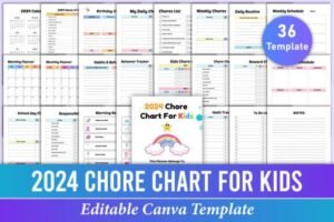 editable canva chore chart icons