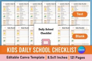 editable kids daily routine checklist