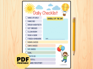 editable kids daily routine checklist