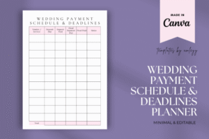 wedding schedule template