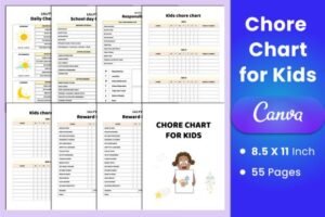 editable canva chore chart icons