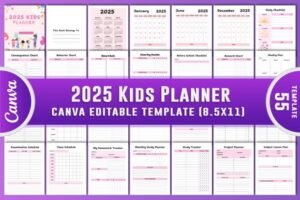 editable kids daily routine checklist