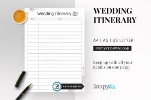 wedding schedule template
