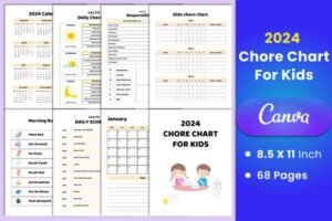 editable canva chore chart icons