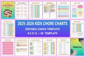 editable canva chore chart icons