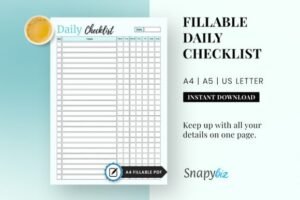 editable kids daily routine checklist