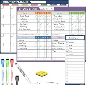family chore chart colorful template