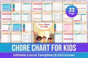 editable kids daily routine checklist