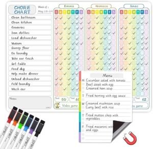 family chore chart colorful template
