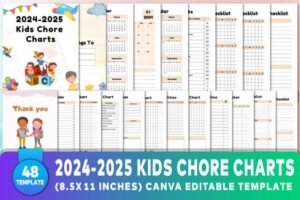 editable canva chore chart icons
