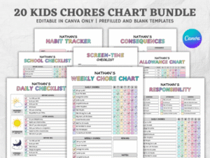 kids chore chart bundle