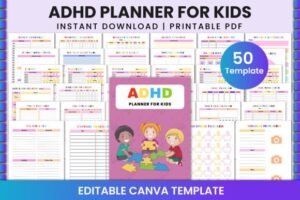 adhd planner for kids for canva interior