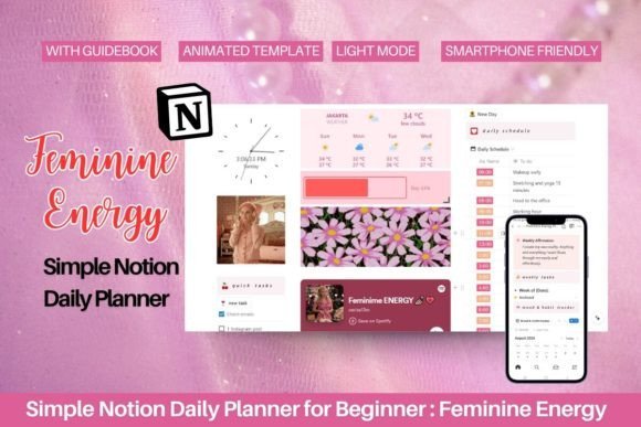 aesthetic pink second brain notion
