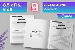 digital reading journal canva template