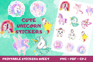 unicorn printable stickers
