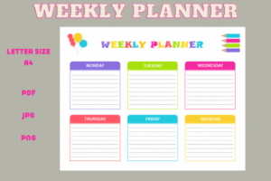 kids weekly planner