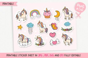 unicorn printable stickers