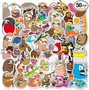 cute sloth cartoon sticker bundle