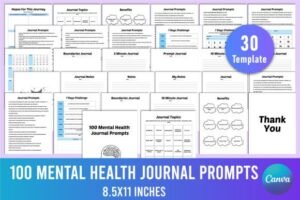 100 mental health journal prompts kdp