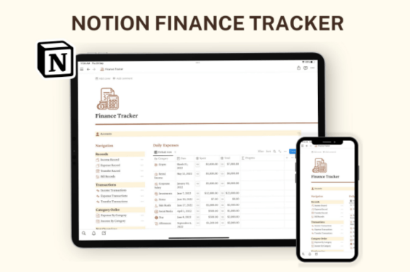 notion finance template notion planner
