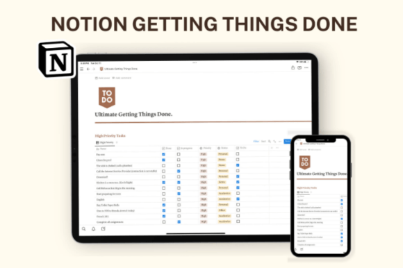 notion to do notion template life plan