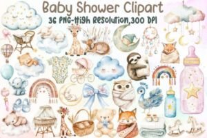 baby shower clipart boho nursery clipart