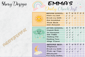 kids daily checklist schedule printable