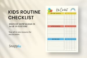 kids daily checklist schedule printable