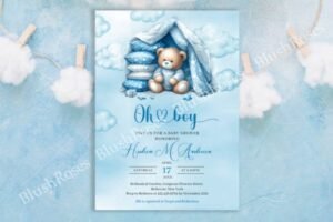 boy baby shower invitation bundle set