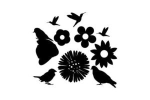 silhouette birds