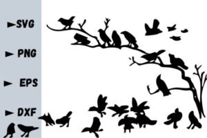 silhouette birds