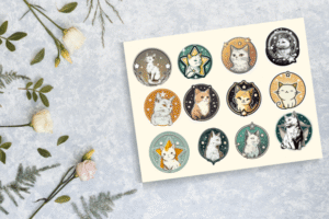 cute cat kawaii stickers bundle