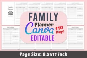 family planner canva template