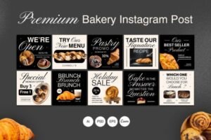 bakery instagram canva story template
