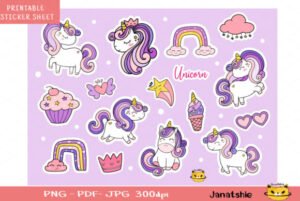 unicorn printable stickers
