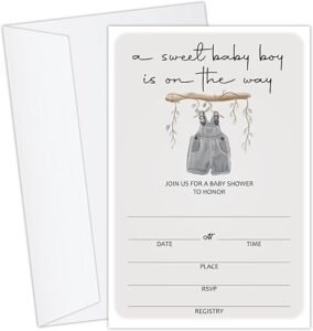 boy baby shower invitation bundle set