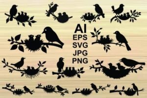 silhouette birds