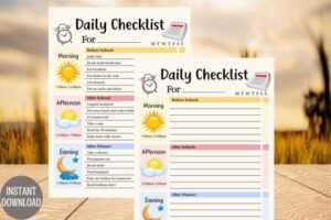 daily checklist for kids