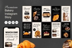 bakery instagram canva story template