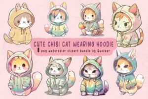 cute cat kawaii stickers bundle