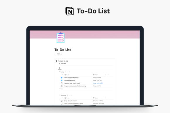 notion to do notion template life plan