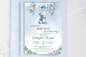 boy baby shower invitation bundle set