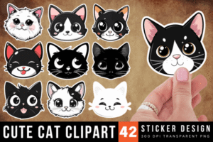 cute cat kawaii stickers bundle