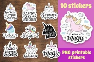 unicorn printable stickers